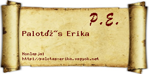 Palotás Erika névjegykártya