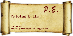 Palotás Erika névjegykártya
